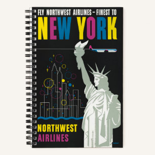 Carnet Affiche De Voyage Pour Vol Northwest Airlines