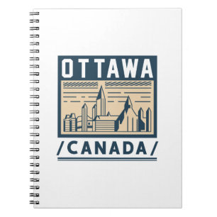Carnet Affiche de voyage vintage sur la skyline urbaine d