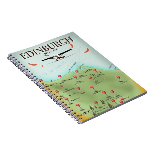 Carnet Affiche d'impression de carte d'Édimbourg Ecosse d (Côté Droit)