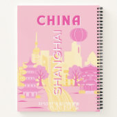 Carnet Affiche rose de voyage à Shanghai Chine (Dos)