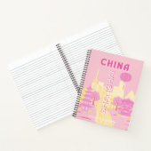 Carnet Affiche rose de voyage à Shanghai Chine (Intérieur)