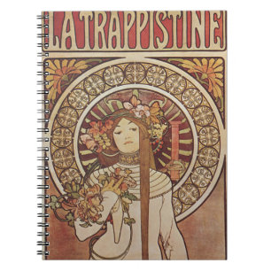 Carnet Affiche vintage Alfonse Mucha Trappistine Nouveau