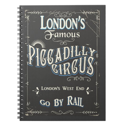 Carnet Affiche vintage Piccadilly Circus Londres (Devant)