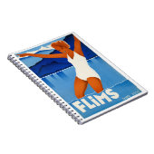 Carnet Affiche Vintage voyage de Flims Suisse restaurée (Côté Droit)