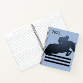 Carnet Afficher le cavalier franchissant un obstacle (Intérieur)