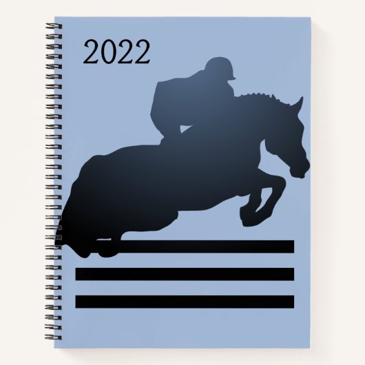 Carnet Afficher le cavalier franchissant un obstacle (Devant)