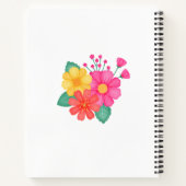 Carnet Affirmation monographique rose orange jaune floral (Dos)