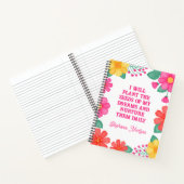 Carnet Affirmation monographique rose orange jaune floral (Intérieur)