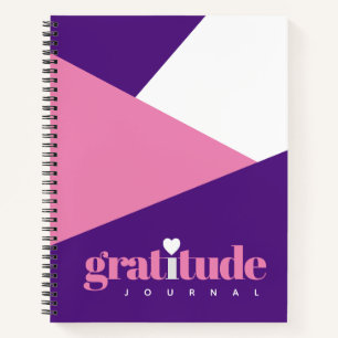 Carnet Affirmations Gras Coeur Violet Rose Gratitude
