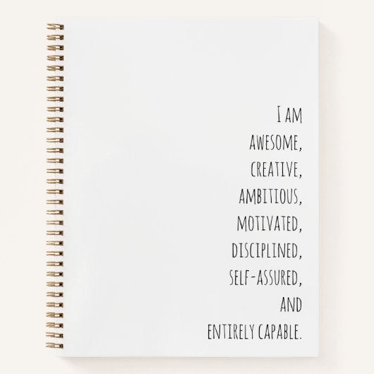 Carnet Affirmations motivationnelles écriture manuscrite (Devant)