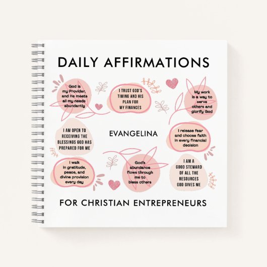 Carnet Affirmations quotidiennes de prière pour entrepren (Devant)