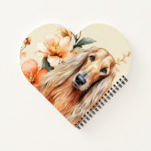 Carnet Afghan Hound Dog and Peach Lilies (Dos)