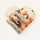 Carnet Afghan Hound Dog and Peach Lilies (Devant)