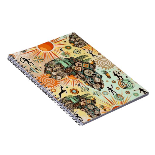 Carnet Africa Map Decorative Tribal Elements Pattern (Côté Droit)