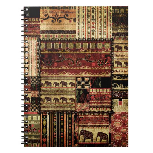 Carnet African Patchwork : Grunge Print Arrière - plan (Devant)
