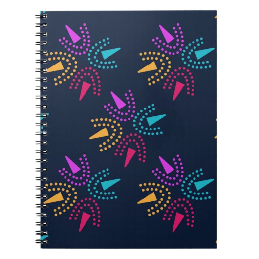 Carnet afrique moderne chic stars - bleu marine (Devant)