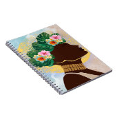 Carnet Afro-Américaine Femme Florale Couronne (Côté Droit)