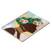 Carnet Afro-Américaine Femme Florale Couronne (Côté gauche)