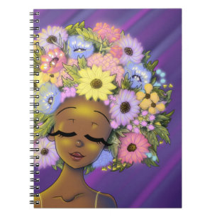 Carnet Afro-Américaine Flower Hair