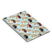 Carnet Afro Unicorn Arc en ciel et Motif des Coeurs (Côté Droit)