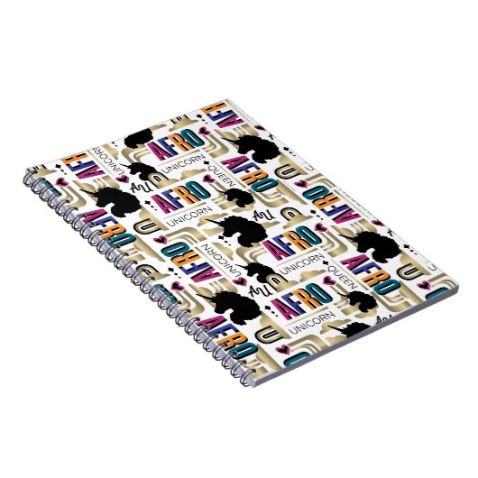Carnet Afro Unicorn Bold Motif (Côté Droit)
