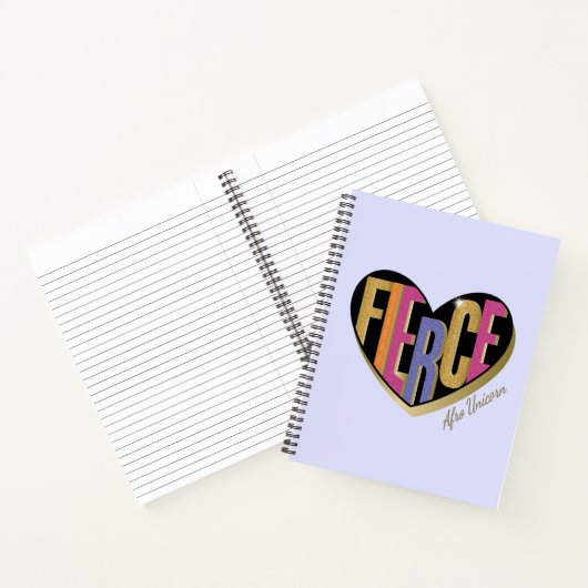 Carnet Afro Unicorn Fierce Heart Design (Intérieur)