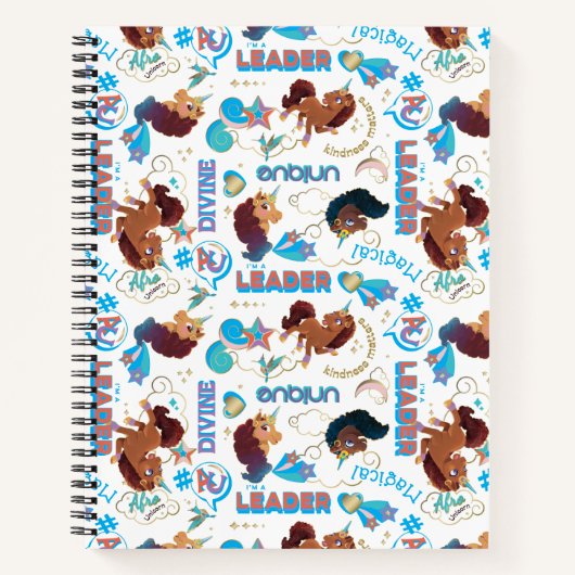 Carnet Afro Unicorn Magique autonomiser le Motif (Devant)