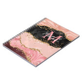 Carnet Agate à sequins noirs et roses (Côté gauche)