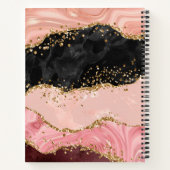 Carnet Agate à sequins noirs et roses (Dos)