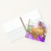 Carnet Agate aquarelle or violet aqua chic glam carré (Intérieur)