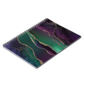 Carnet Agate attrayante | Joyau foncé Tone Pierre Or Vein (Côté gauche)