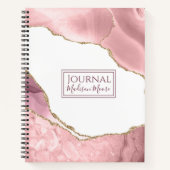 Carnet Agate De Broussage rose Et De Parties scintillant (Devant)
