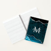 Carnet Agate de marbre bleu turquoise et argenté (Intérieur)