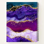 Carnet Agate de Parties scintillant de Peacock violet et (Dos)