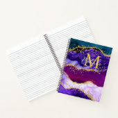 Carnet Agate de Parties scintillant de Peacock violet et (Intérieur)