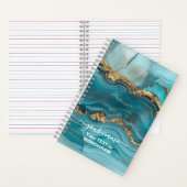 Carnet Agate de Parties scintillant Turquoise et Or (À l'intérieur)