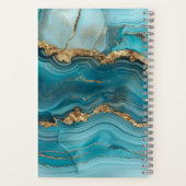 Carnet Agate de Parties scintillant Turquoise et Or (Verso)