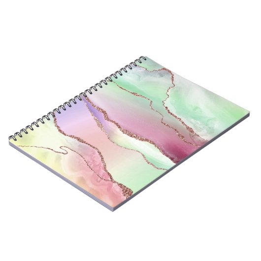 Carnet Agate de pastèque | Neo Mint Green et Cassis Pink (Côté gauche)