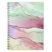 Carnet Agate de pastèque | Neo Mint Green et Cassis Pink (Devant)