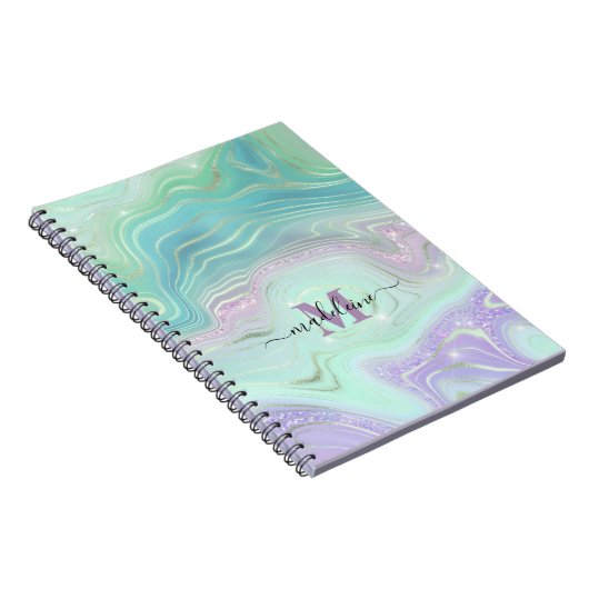 Carnet Agate d'iridescente en marbre cristal d'Aqua (Côté Droit)