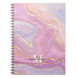 Carnet Agate D'Iridescente En Marbre De Cristal Rose Et V