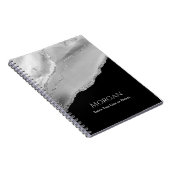 Carnet Agate et Parties scintillant argentée, nom et lign (Côté Droit)