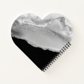 Carnet Agate et Parties scintillant argentée, nom et lign (Dos)