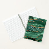 Carnet Agate Green Gold Parties scintillant Geode Marbre  (Intérieur)