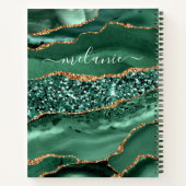 Carnet Agate Green Gold Parties scintillant Geode Marbre  (Dos)