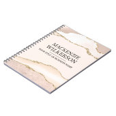 Carnet Agate Ivoire & Beige avec Nom Personnalisé Paillet (Côté gauche)