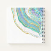 Carnet Agate moderne Aqua Purple Gold avec Monogramme (Dos)