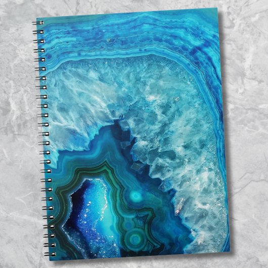 Carnet Agate moderne en marbre bleu