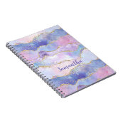 Carnet Agate Monogramme Pailleté Bleu Rose Violet Tendanc (Côté Droit)