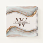 Carnet Agate Pierre Marbre Nom du monogramme (Dos)